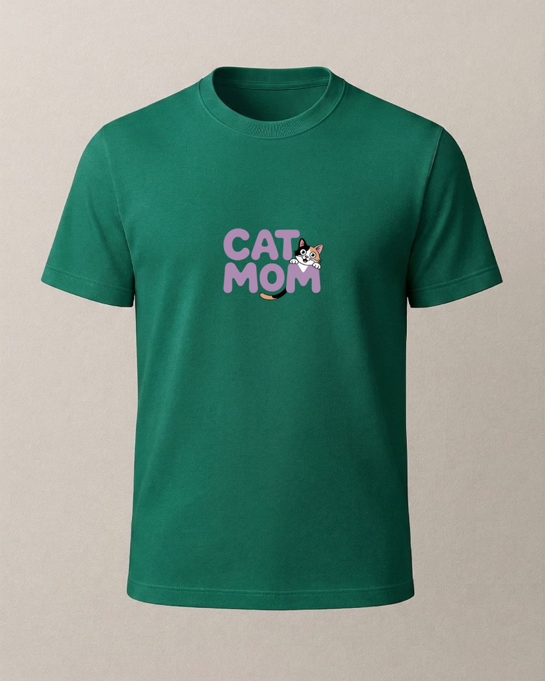 Cat Mom Baskılı T-Shirt