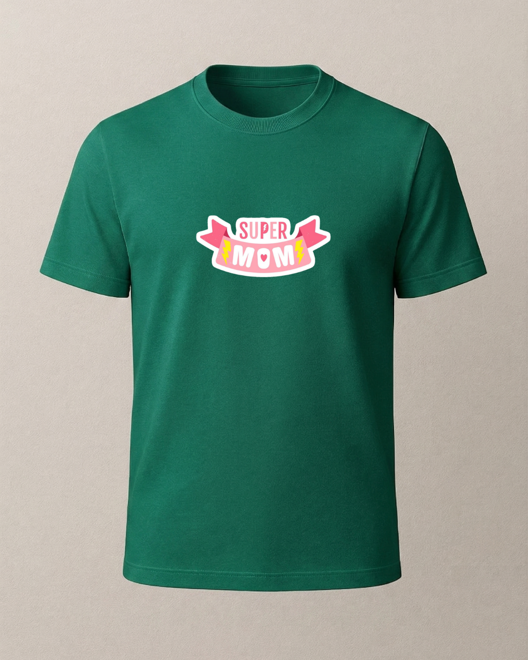 Super Mom Baskılı T-Shirt