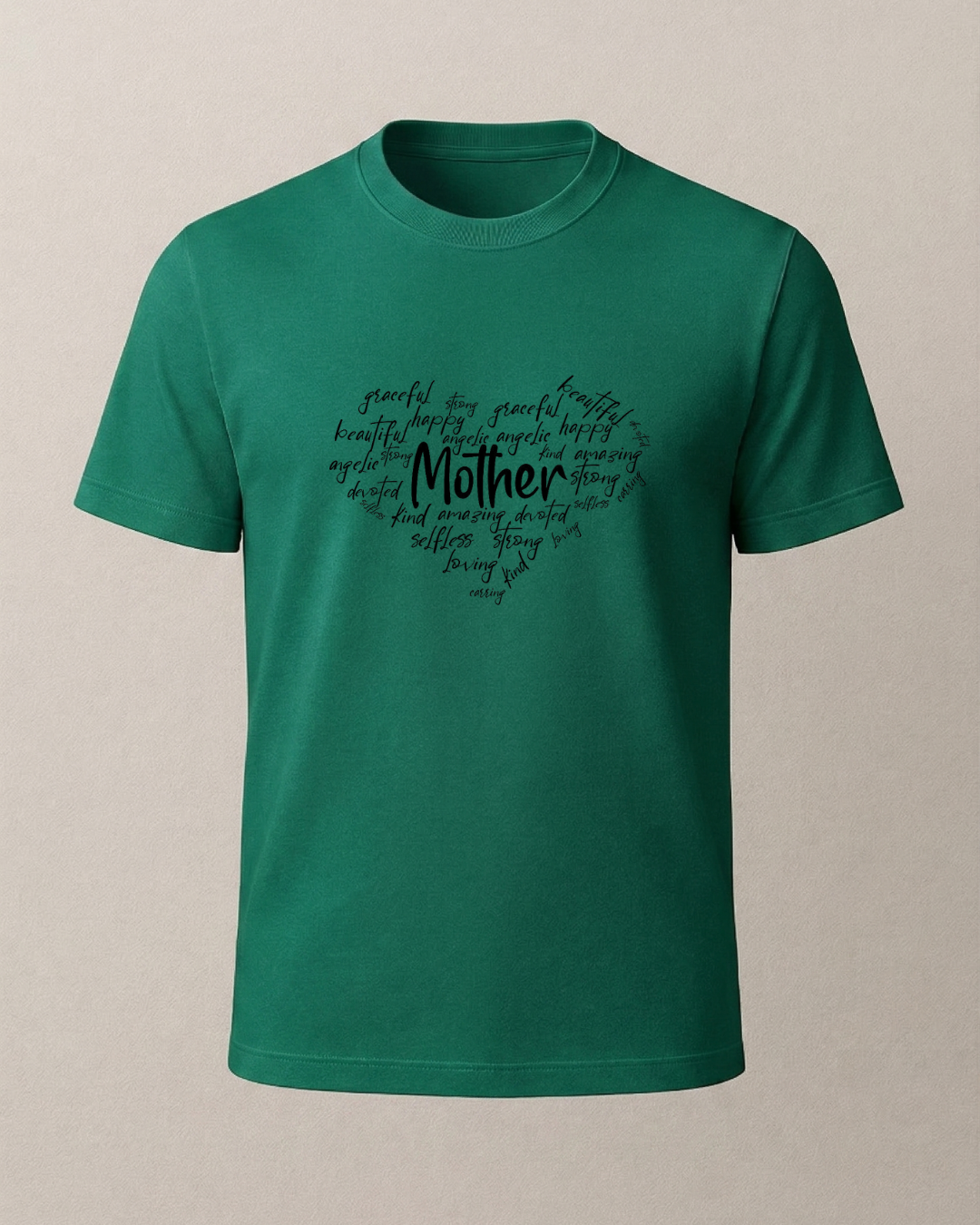 Mother Kalp Şeklinde Baskılı T-Shirt