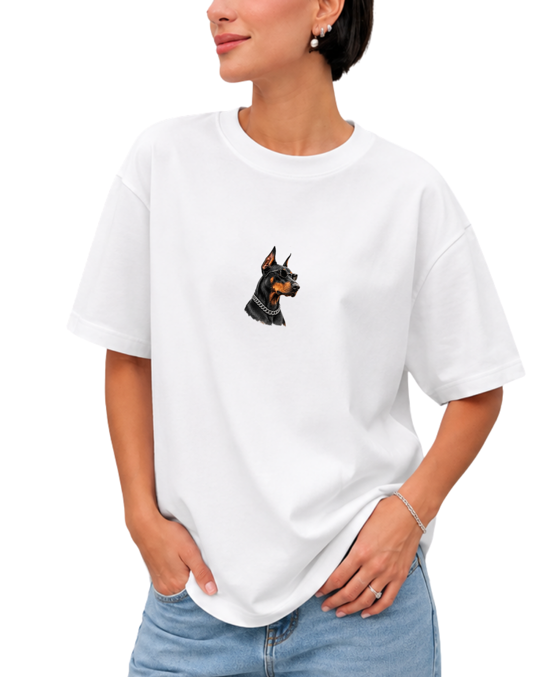 Urban Doberman Oversize T-Shirt – Doberman Baskılı Streetwear