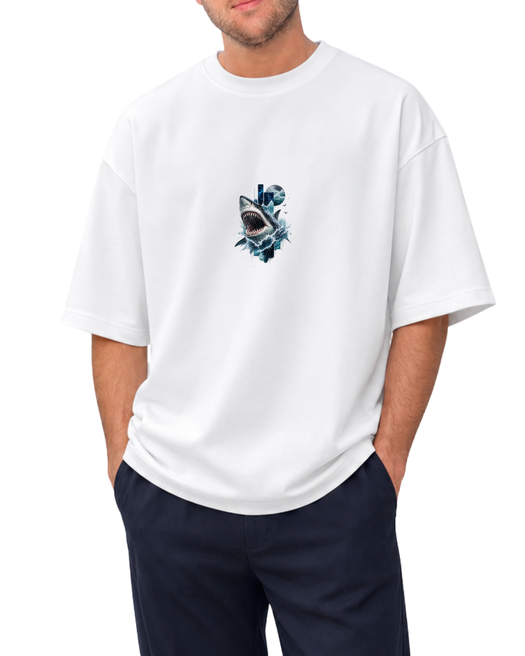 Blue Mind Oversize T-Shirt – Heykel ve Balina Baskılı