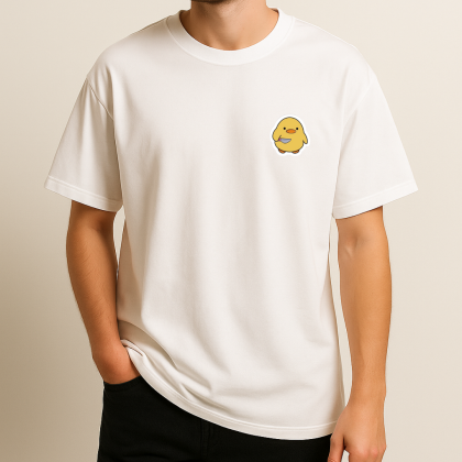 Katil Civciv Emojili Baskılı T-Shirt