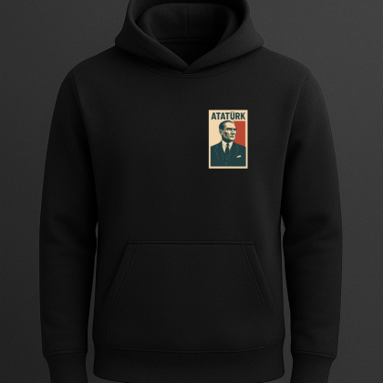 Retro Tarzı Atatürk Portresi Baskılı Sweatshirt
