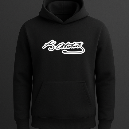 K. Atatürk İmzası Baskılı Sweatshirt
