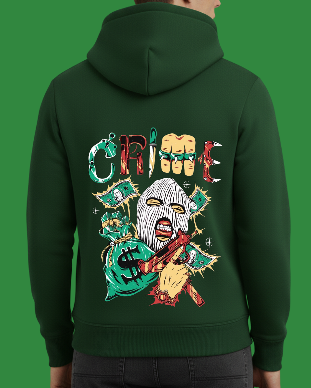 Crime Baskılı Sweatshirt - Görsel 16