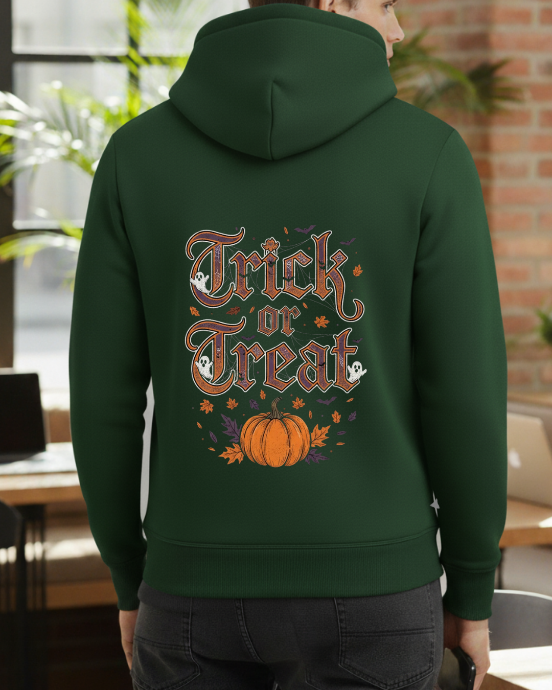 Trick or Treat Baskılı Hallowen Sweatshirt - Görsel 14