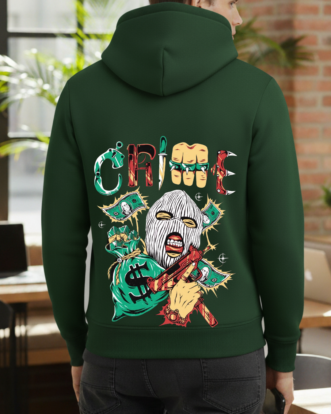 Crime Baskılı Sweatshirt - Görsel 14