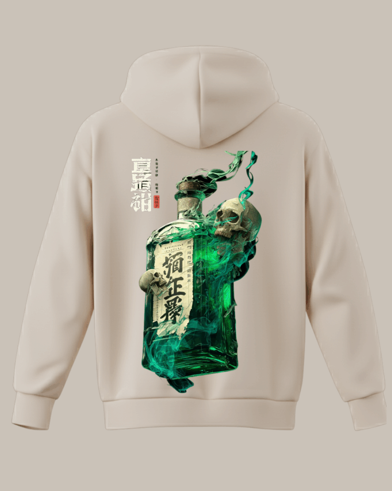 Yeşil Şişe ve Kuru Kafa Baskılı Sweatshirt - Görsel 3
