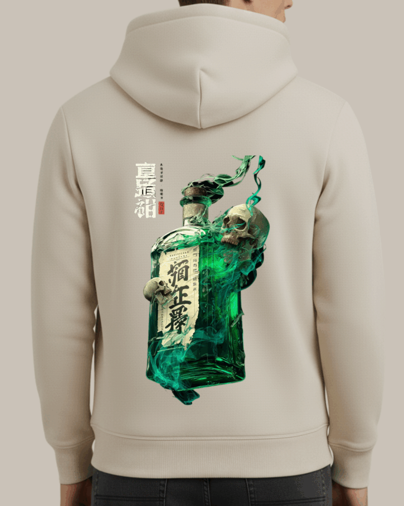 Yeşil Şişe ve Kuru Kafa Baskılı Sweatshirt - Görsel 6