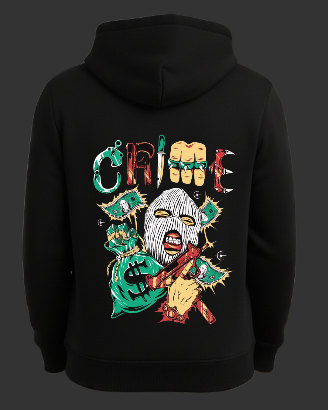 Crime Baskılı Sweatshirt