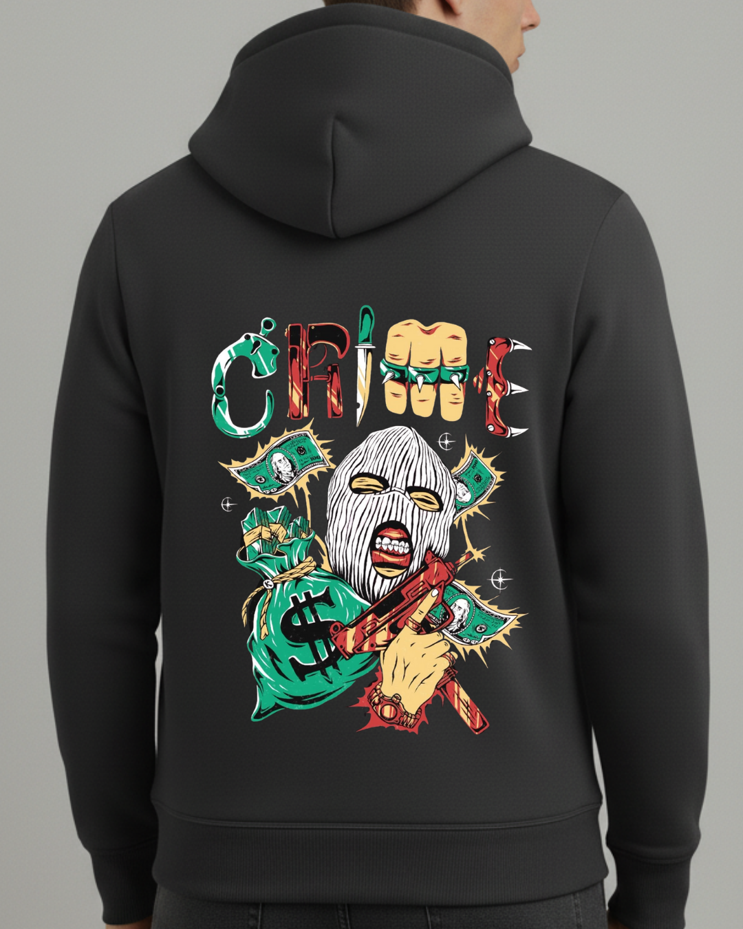 Crime Baskılı Sweatshirt - Görsel 3
