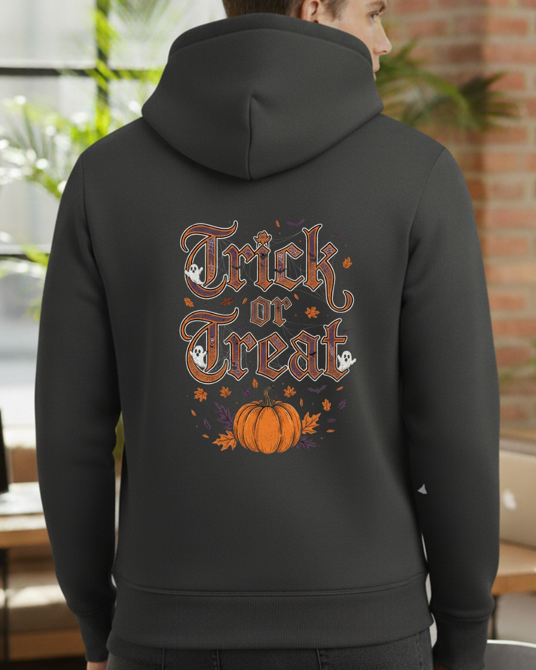 Trick or Treat Baskılı Hallowen Sweatshirt - Görsel 4