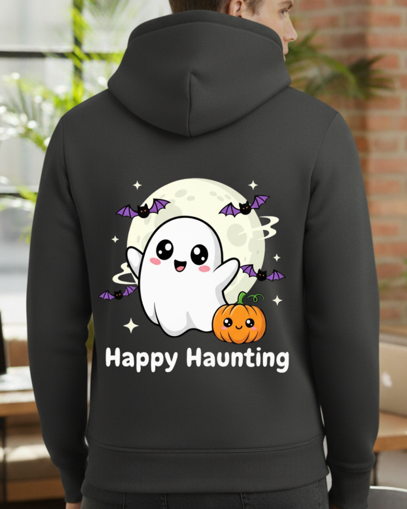Happy Haunting Baskılı Hallowen Sweatshirt - Görsel 6