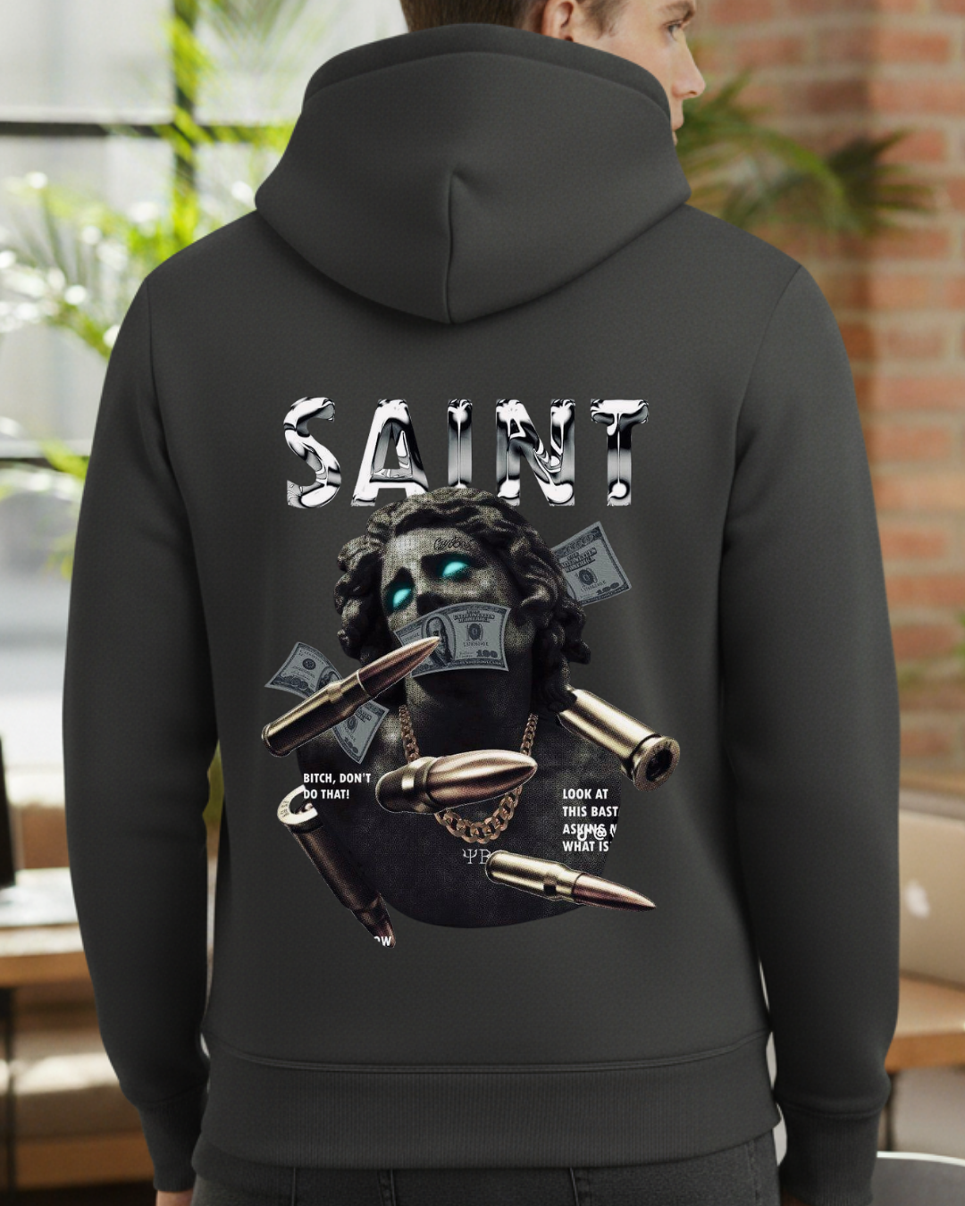 Saint Baskılı Sweatshirt - Görsel 5