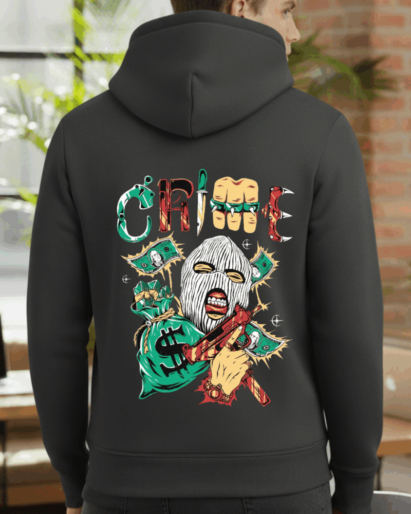 Crime Baskılı Sweatshirt - Görsel 2