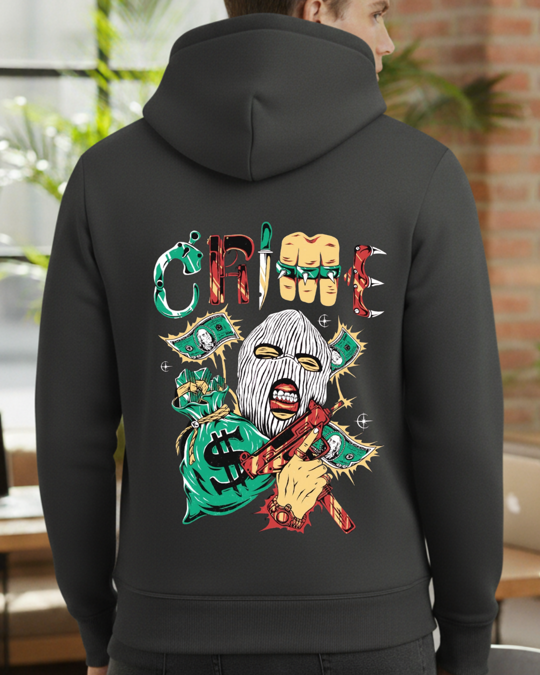 Crime Baskılı Sweatshirt - Görsel 2