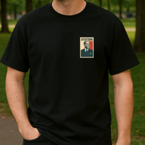 Retro Atatürk Portresi Baskılı T-Shirt