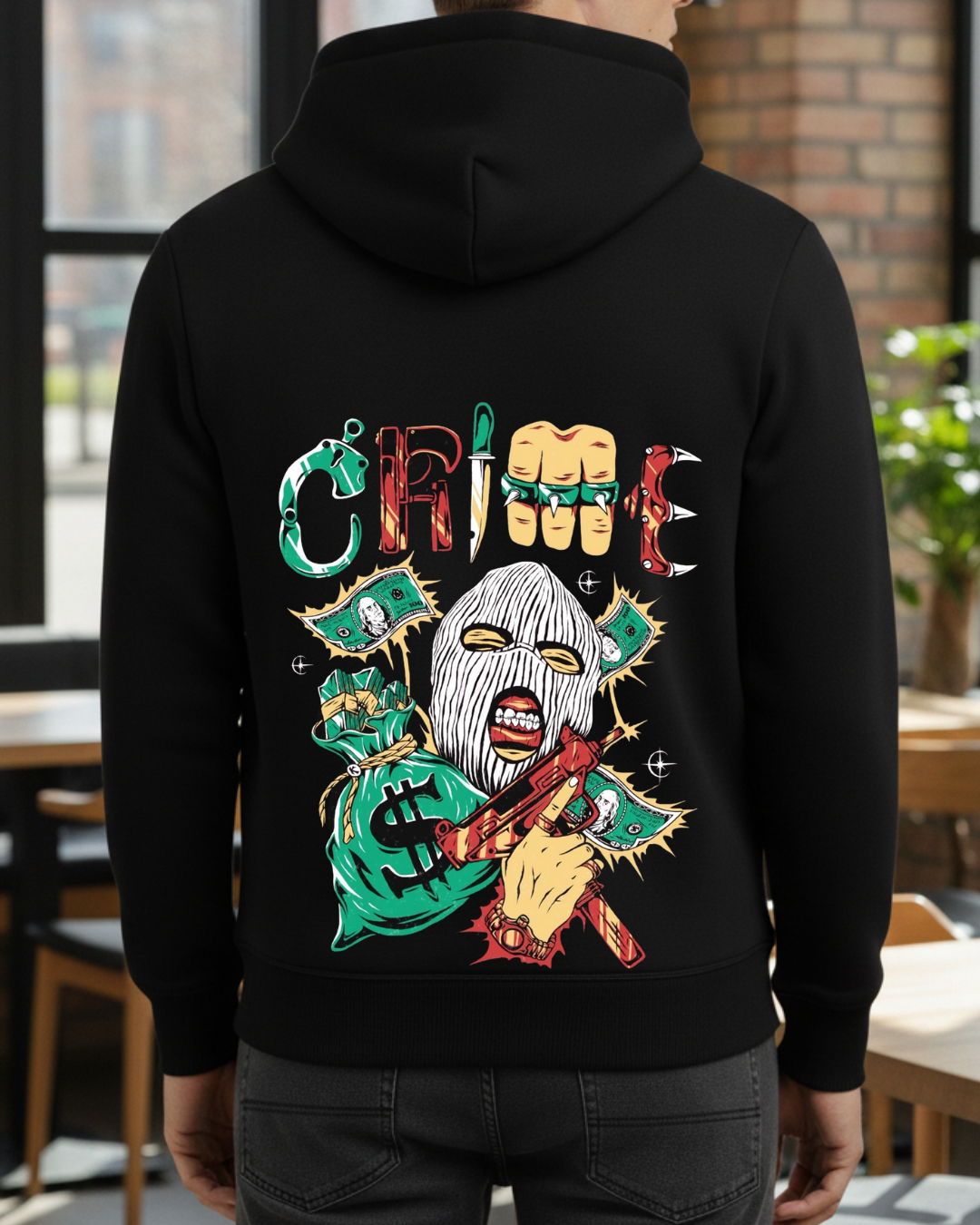 Crime Baskılı Sweatshirt - Görsel 20