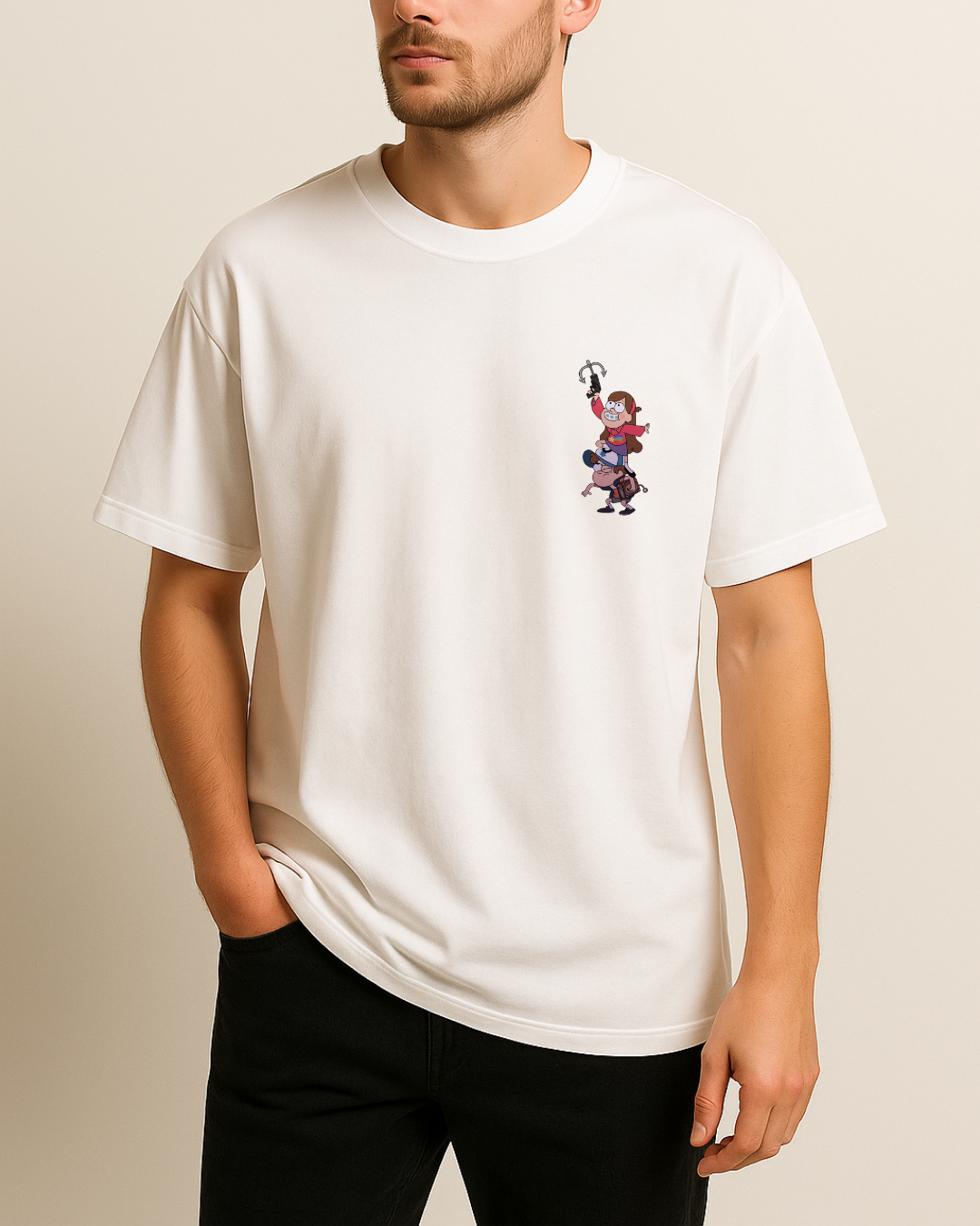 Mabel ve Dipper Baskılı T-Shirt