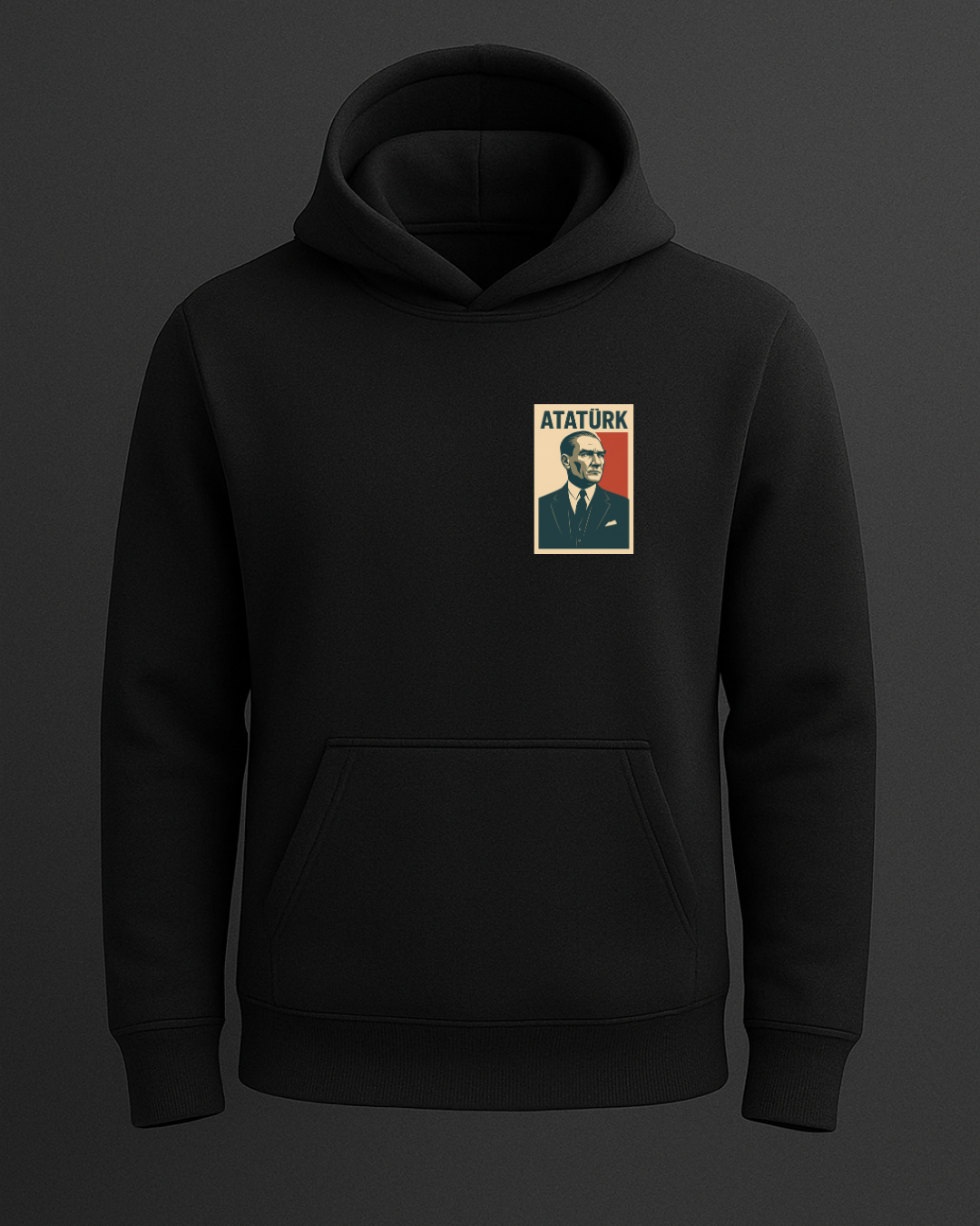 Retro Tarzı Atatürk Portresi Baskılı Sweatshirt