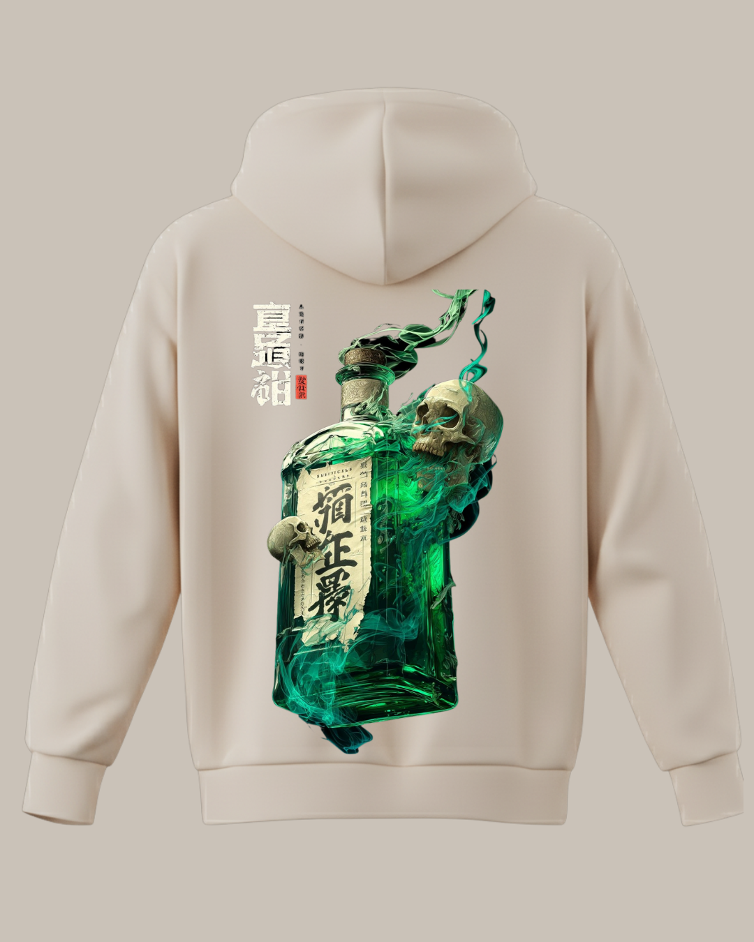 Yeşil Şişe ve Kuru Kafa Baskılı Sweatshirt - Görsel 3