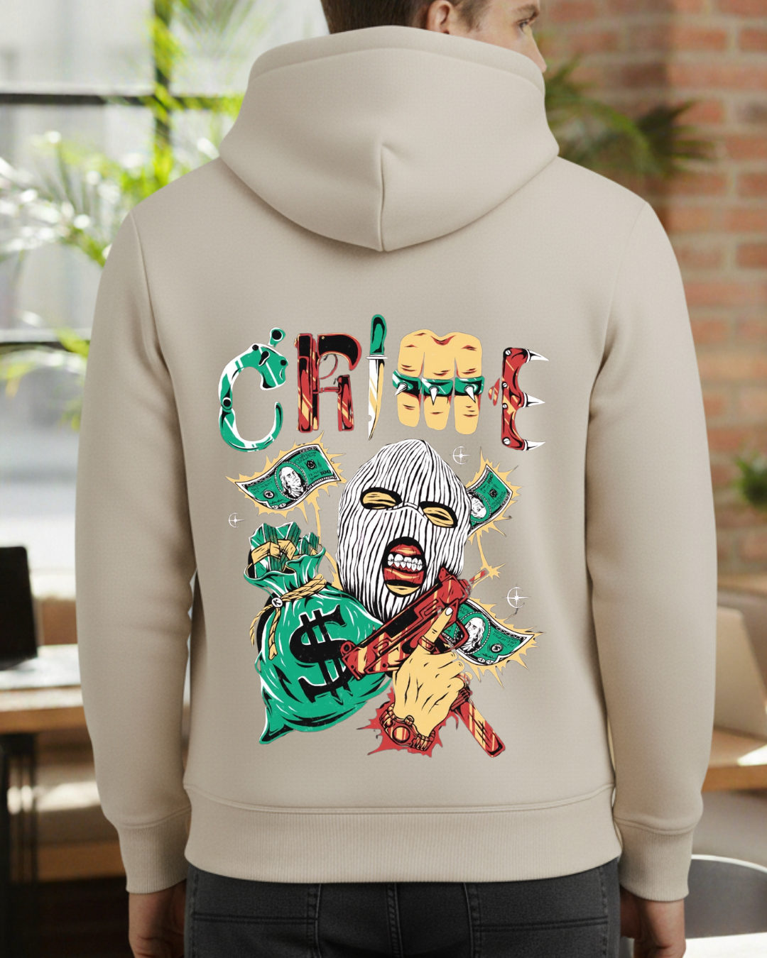 Crime Baskılı Sweatshirt - Görsel 8