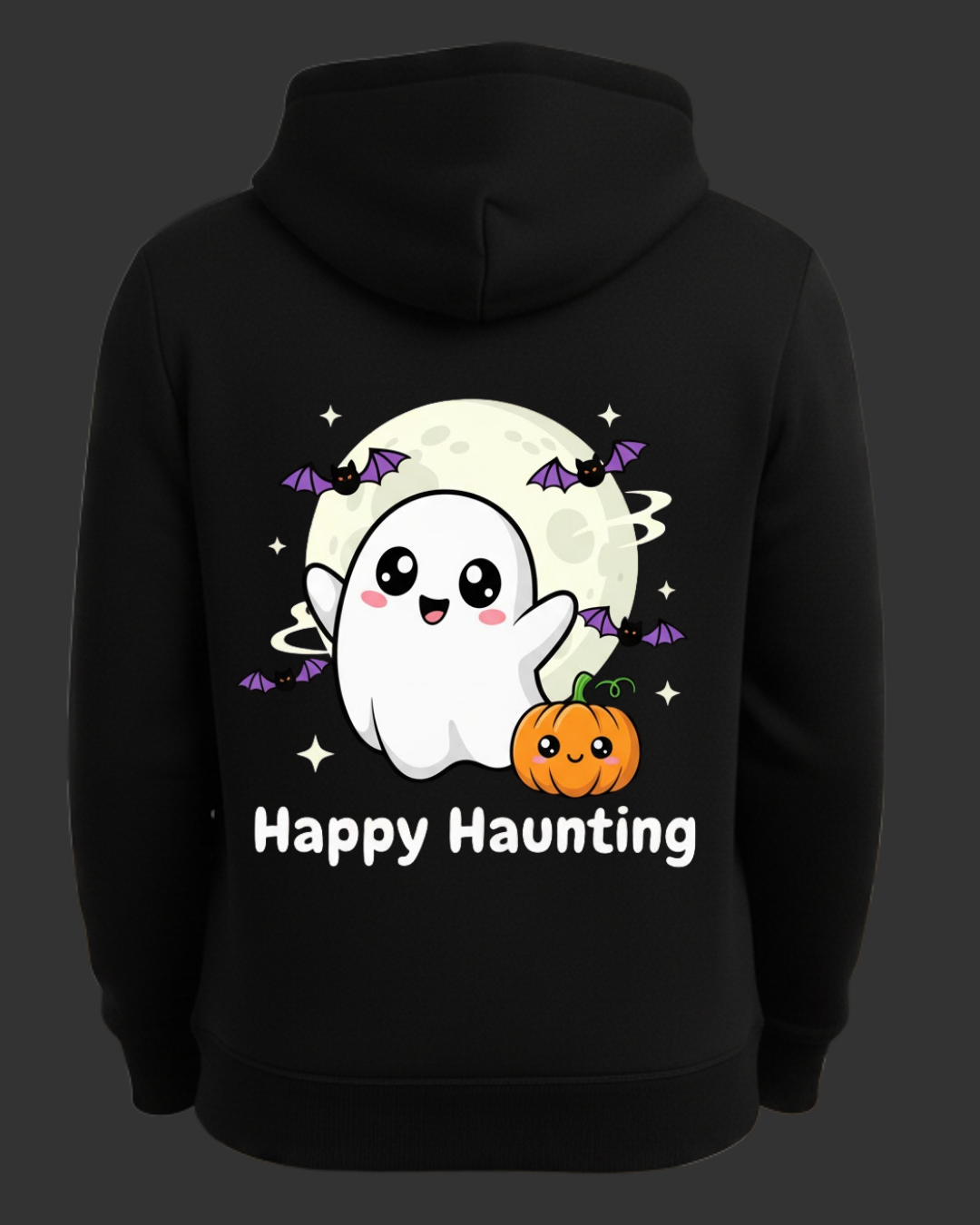 Happy Haunting Baskılı Hallowen Sweatshirt - Görsel 8