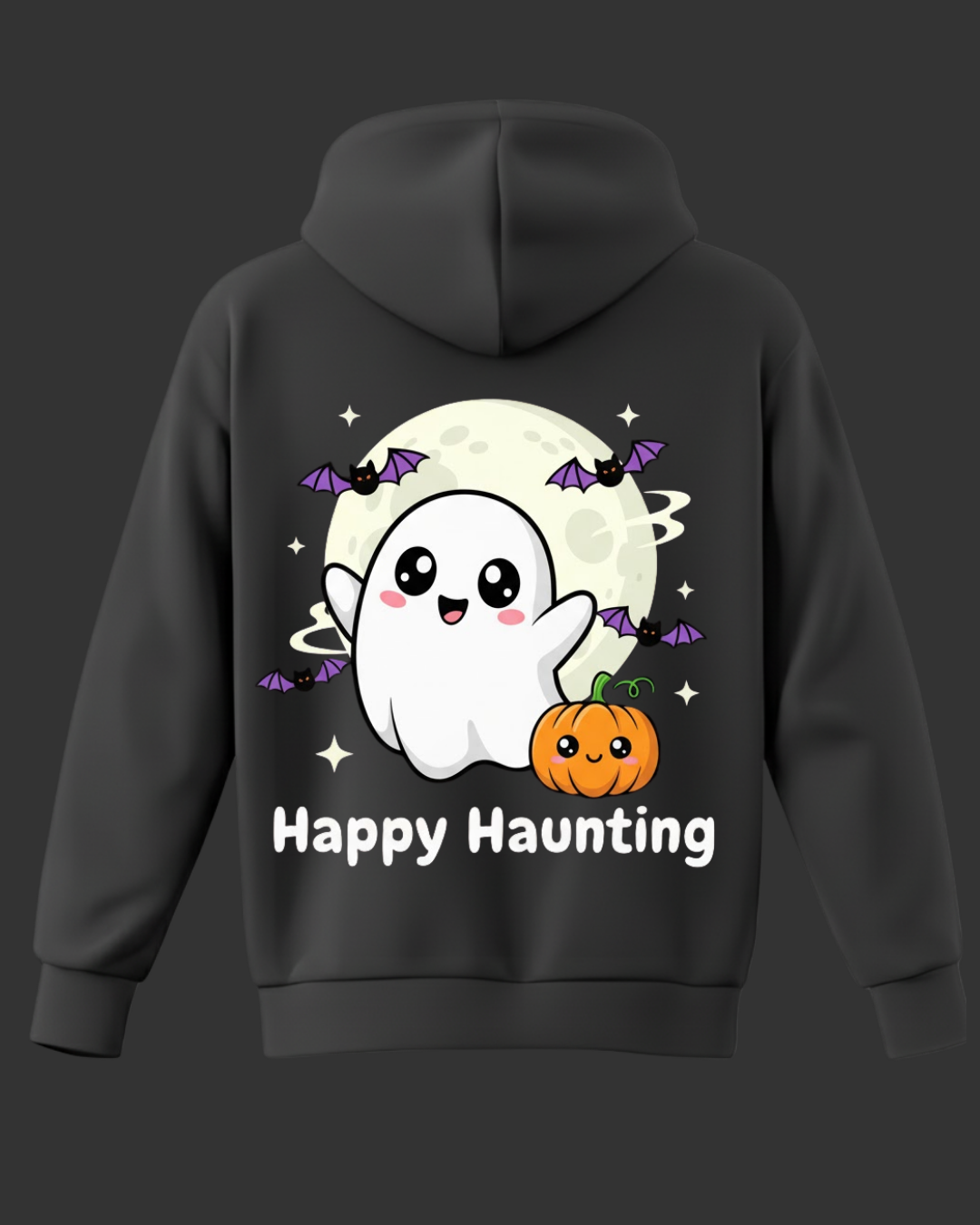 Happy Haunting Baskılı Hallowen Sweatshirt - Görsel 2