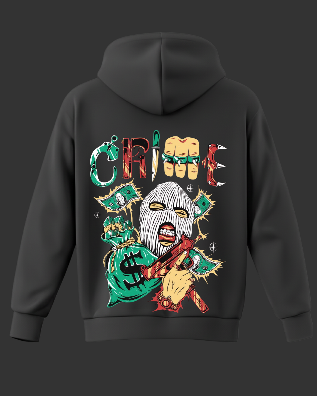 Crime Baskılı Sweatshirt - Görsel 6