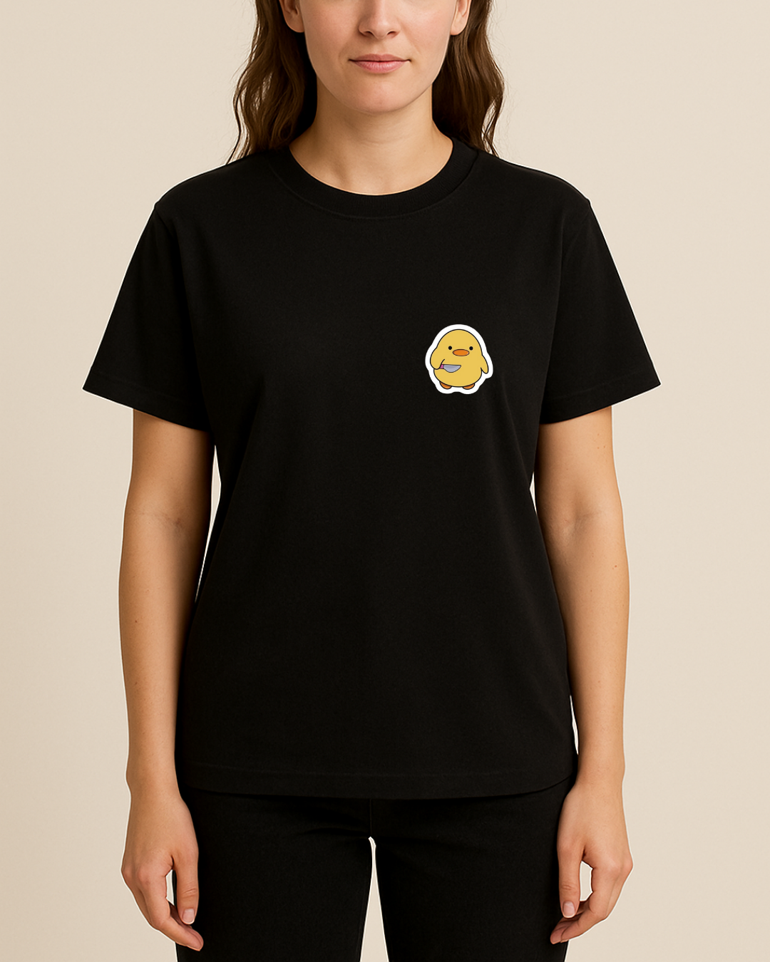 Katil Civciv Emojili Baskılı T-Shirt - Görsel 5