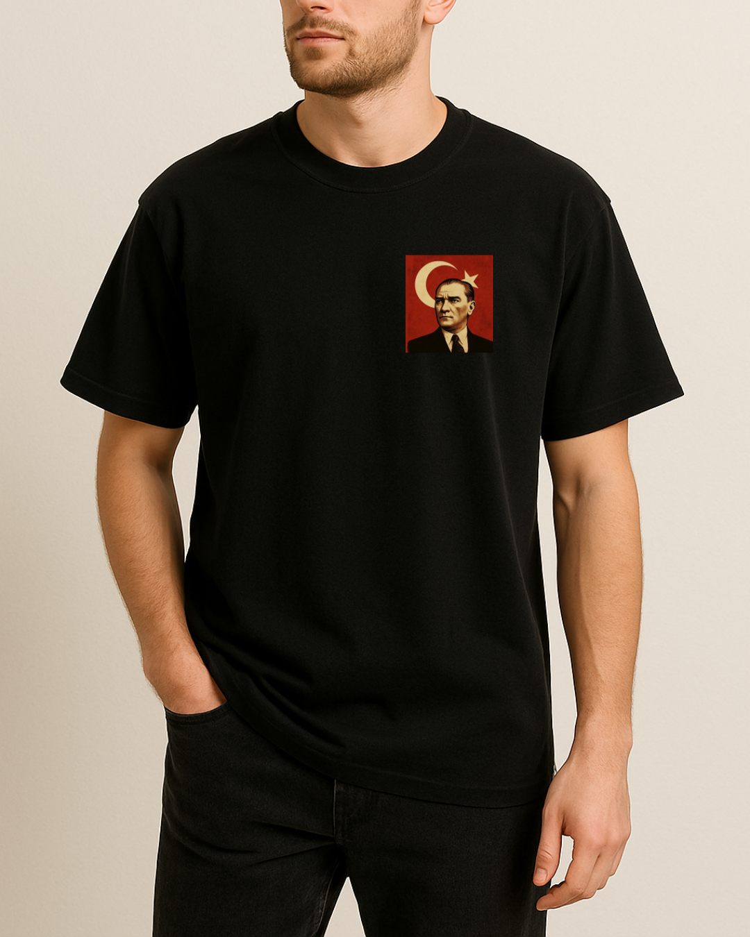 Atatürk Portresi Baskılı T-Shirt