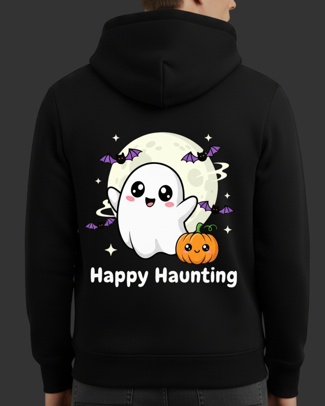 Happy Haunting Baskılı Hallowen Sweatshirt - Görsel 10