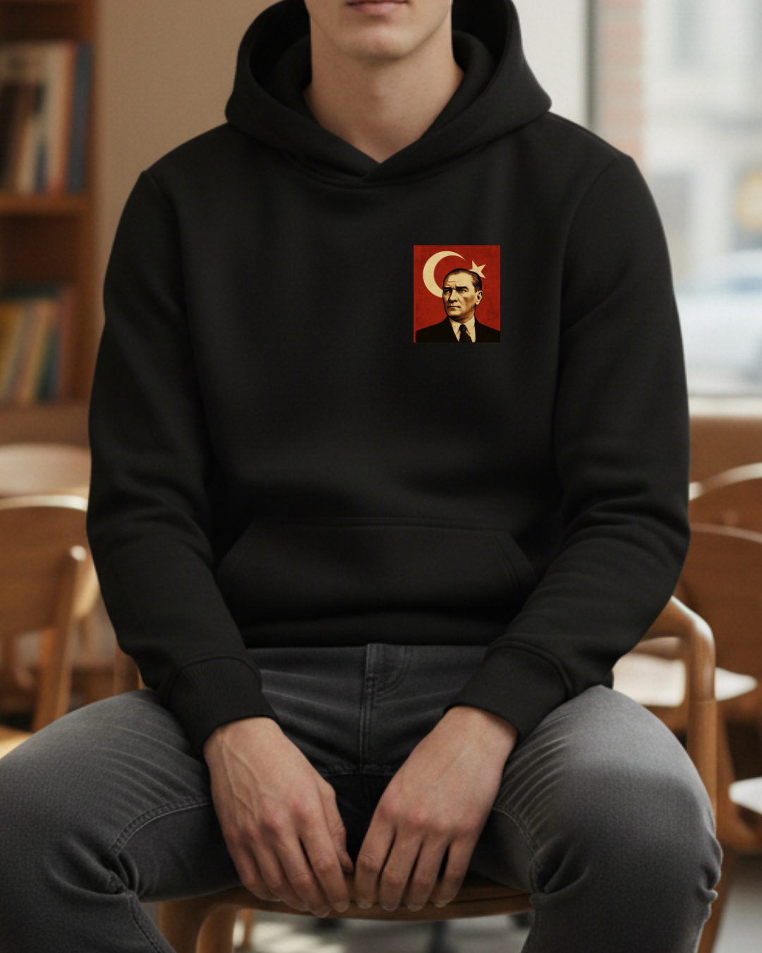 Atatürk Portresi Tasarımlı Baskılı  Sweatshirt - Görsel 3