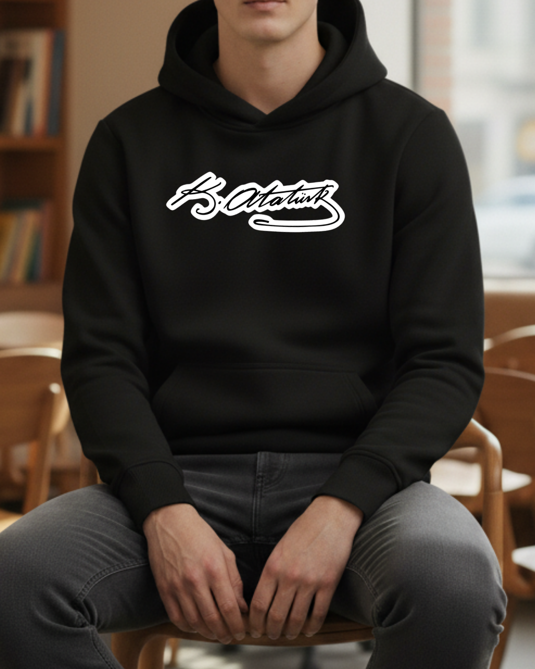 K. Atatürk İmzası Baskılı Sweatshirt - Görsel 7