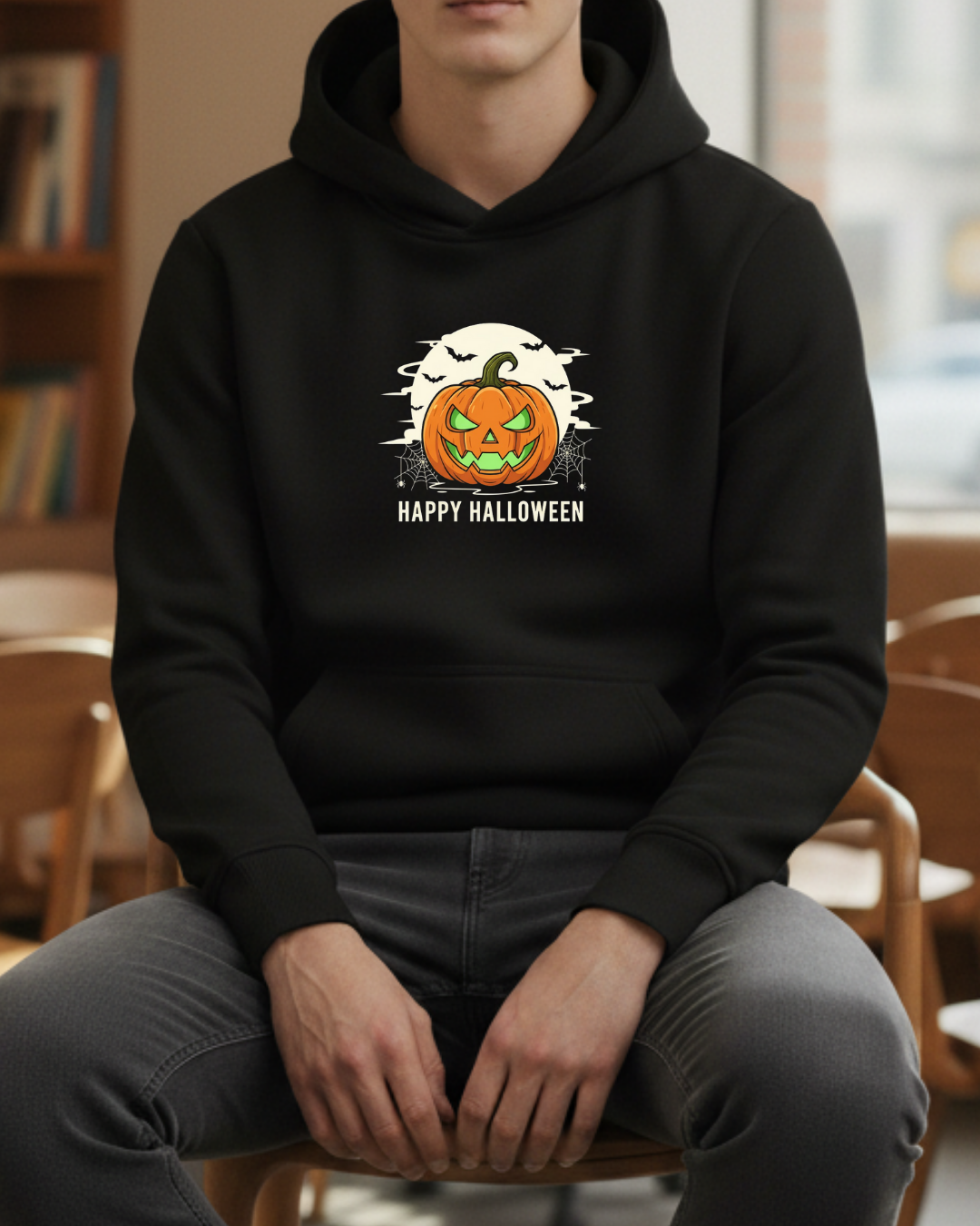 Happy Hallowen/ Balkabağı Baskılı Sweatshirt - Görsel 2