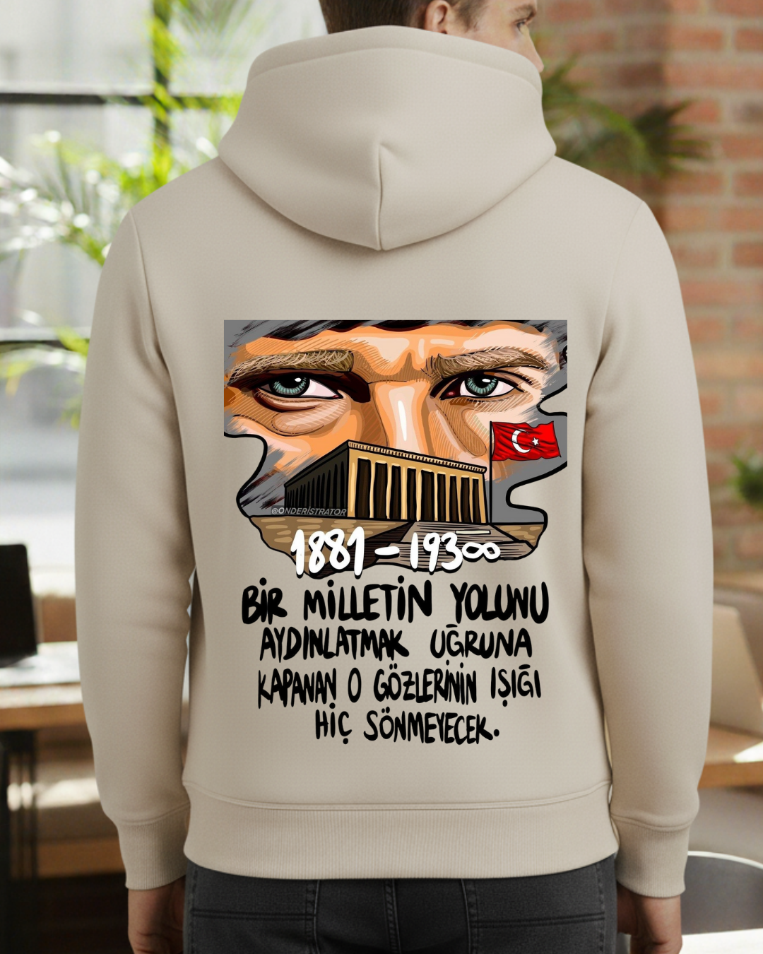 1881-1938 Baskılı Sweatshirt - Görsel 7