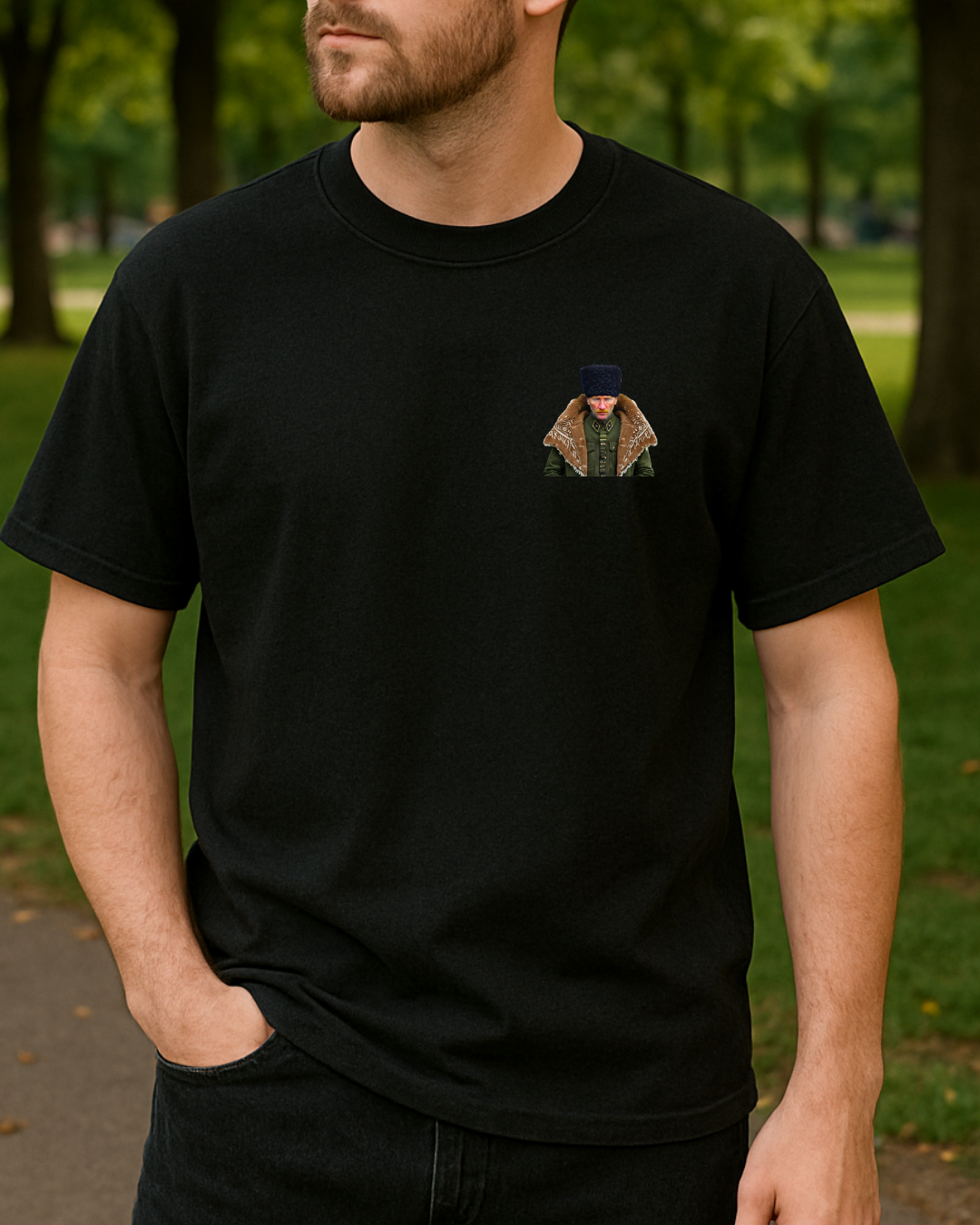 Kürklü Atatürk Portresi Baskılı T-Shirt - Görsel 7