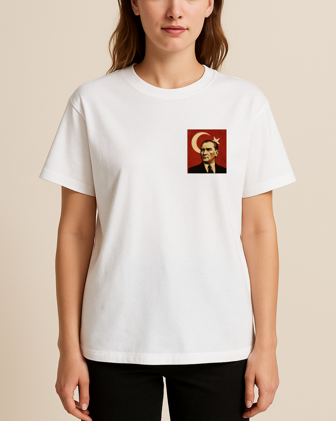 Atatürk Portresi Baskılı T-Shirt - Görsel 8