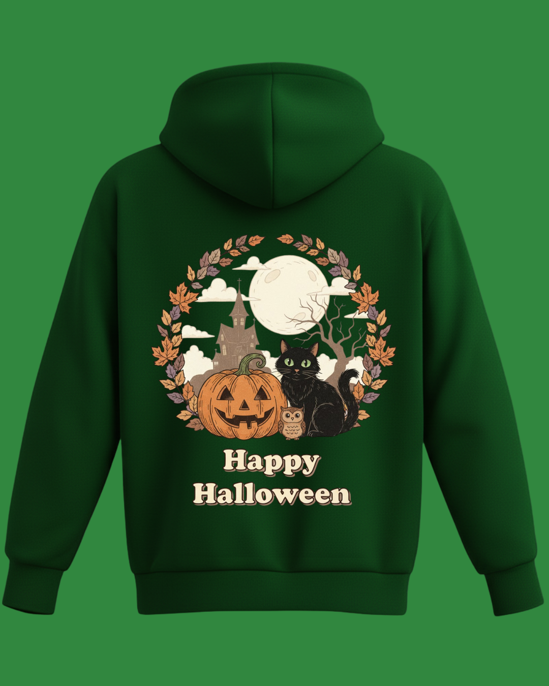 Happy Hallowen- Balkabağı/Kedi ve Baykuş Baskılı Sweatshirt - Görsel 19