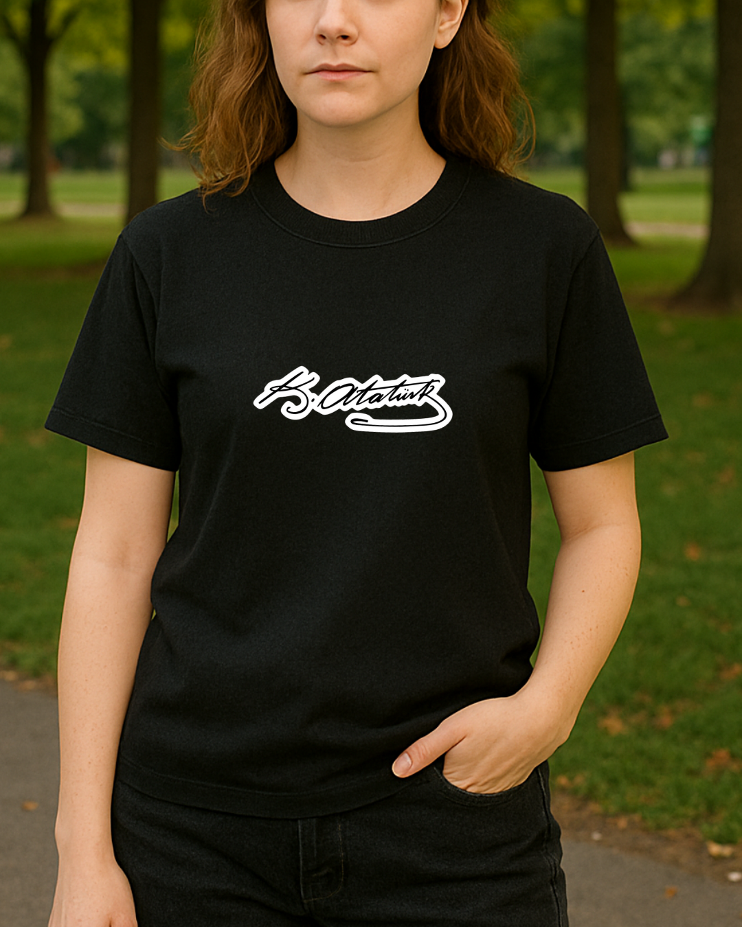 K. Atatürk İmzası Baskılı T-Shirt - Görsel 9