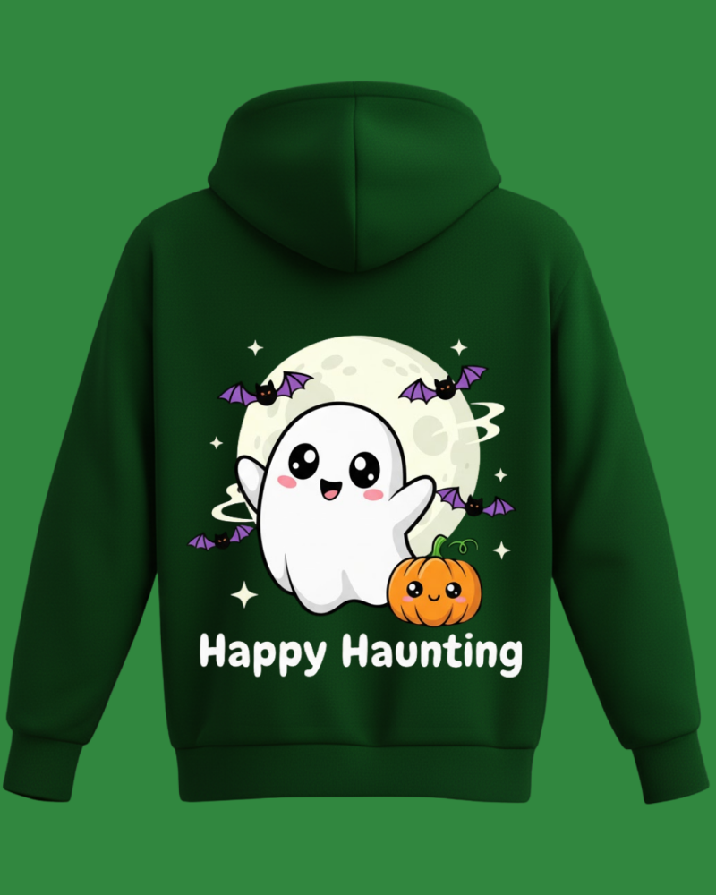 Happy Haunting Baskılı Hallowen Sweatshirt - Görsel 14