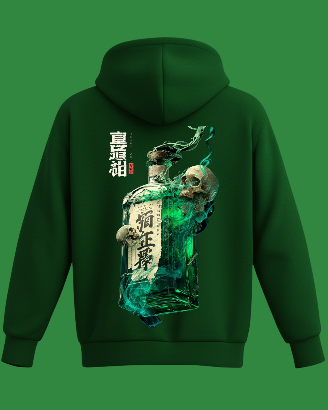 Yeşil Şişe ve Kuru Kafa Baskılı Sweatshirt - Görsel 19