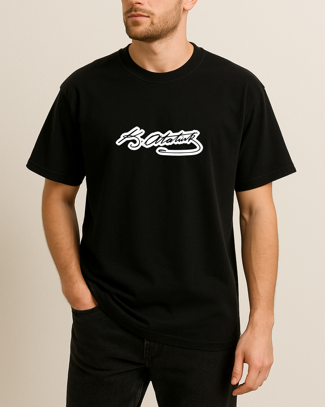K. Atatürk İmzası  Baskılı T-Shirt