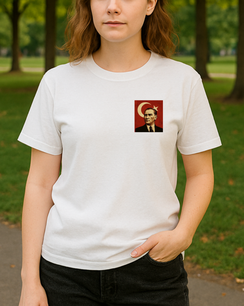 Atatürk Portresi Baskılı T-Shirt - Görsel 10
