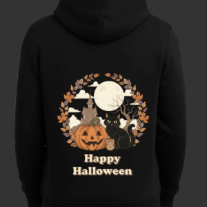 Happy Hallowen- Balkabağı/Kedi ve Baykuş Baskılı Sweatshirt