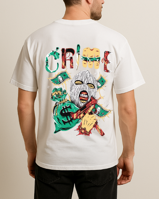 Crime Baskılı T-Shirt