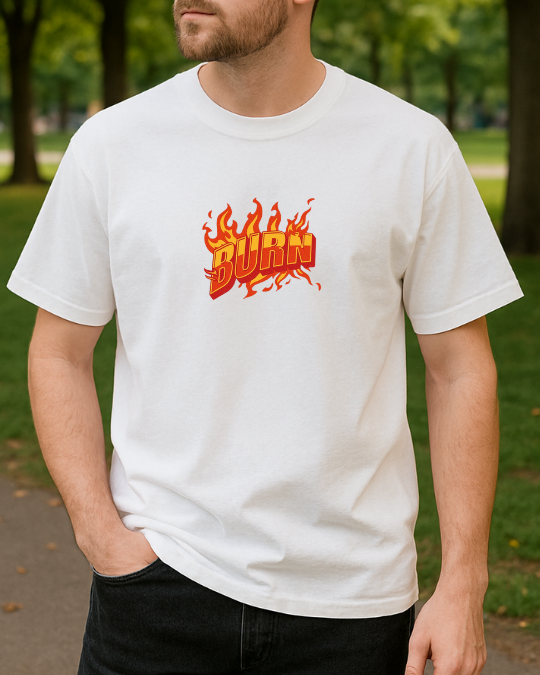Burn Baskılı T-Shirt