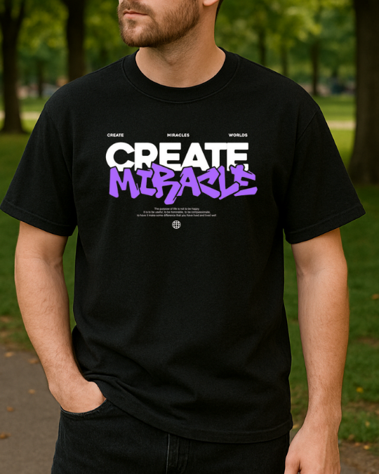 Create Miracle Baskılı T-Shirt - Görsel 4