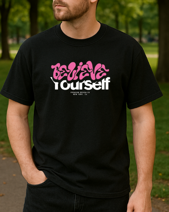 Believe Yourself Baskılı T-Shirt - Görsel 4