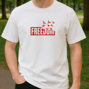Freedom Uçan Kuşlar Baskılı T-Shirt